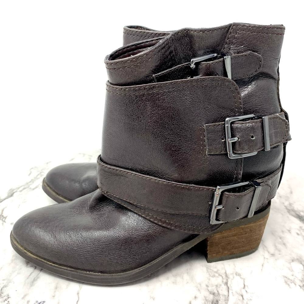 Jessica Simpson Teagan Wrap Harness Boots 5/35 Petite Western Bohemian Moto Edgy - Picture 3 of 13
